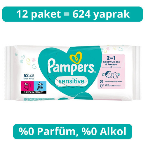 Sensitive Islak Havlu Mendil 52x12 624 Yaprak