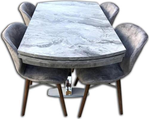 Masa 13713 X Çapraz Metal nikelaj Ayak MDF  açıl tabla Dökme sünger lily sandalye