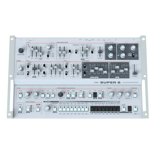 Super 6 Desktop Analog Hibrit Masaüstü Synthesizer (Beyaz)
