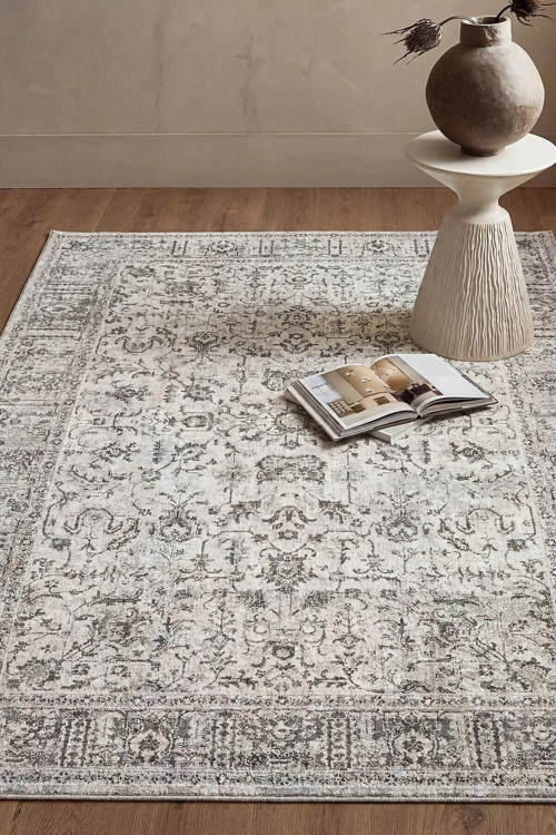 Etro 2705 Gri Vintage Desenli Salon Halısı