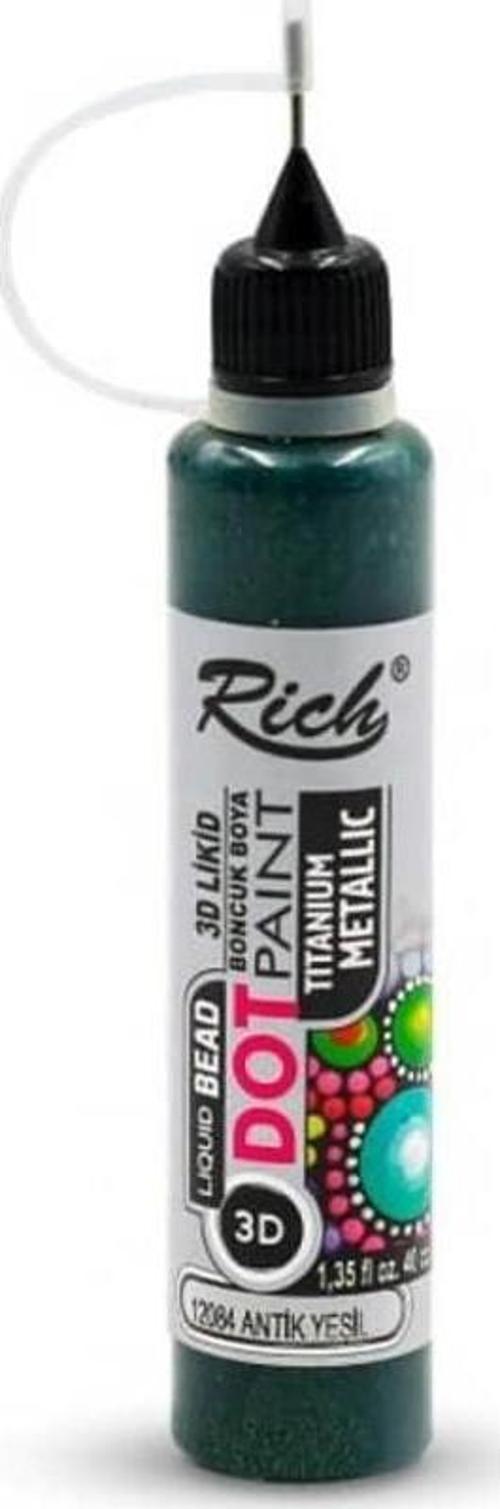 Dot Paint Mandala Boyutlu Boya 40 cc METALİK ANTİK YEŞİL