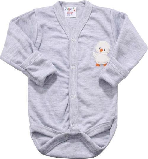 Civciv Nakışlı Çıtçıtlı Body Gri