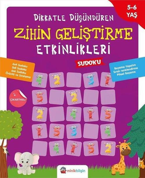 Dikkatle Düşündüren Zihin Geliştirme Etkinlikleri 3  -  Sudoku 5 - 6 Yaş