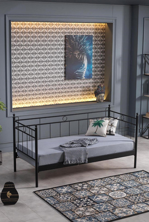 Alpas Metal Sofa Sedir 90 x 200 Siyah