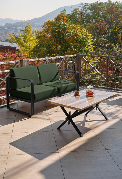 Solaris Balkon&Teras Bahçe Koltuk Siyah - Yeşil