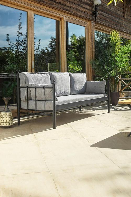 Lalas Metal Sofa Sedir 90x200 Siyah - Füme