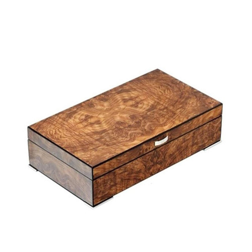 İtaly Humidor Puro Kutusu Parlak Koyu Karaağaç 70's