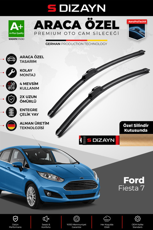 Ford Fiesta Ön Cam Silecek Seti 2017-2023 Premium Araca Özel 70-35 Cm A+ Kalite