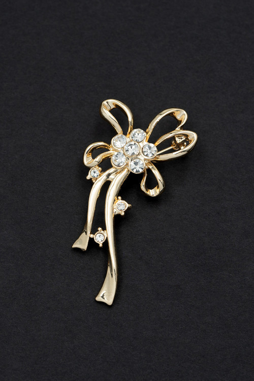 Kristal Taş Altın Renk Kurdele Taşlı Borş