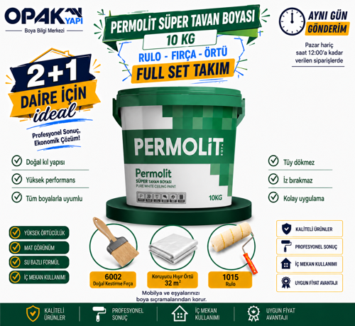 Süper Tavan Boyası 10 Kg Full Set Takım