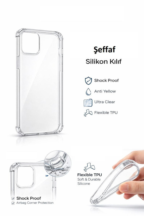 Samsung Galaxy A33 Uyumlu Şeffaf Silikon Telefon Kılıfı Esnek Darbe Koruyucu