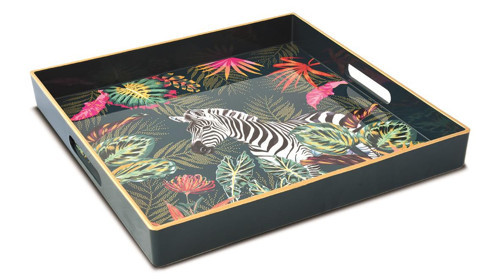 Polipropilen Tepsi 33 x 33 x 4 cm - Zebra Desenli