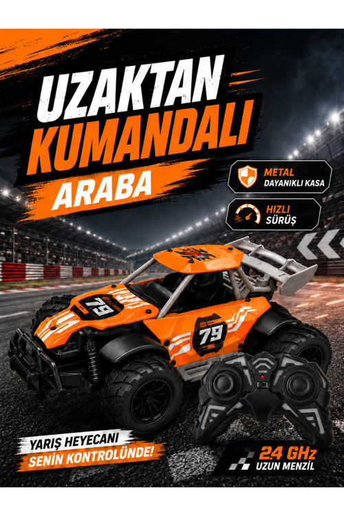 Metal Kasa 1:22 Ölçek Uzaktan Kumandalı Yarış Arabası – 2.4 Ghz Uzun Menzilli - Hızlı Sürüş - Darbeye Dayanıklı Kasa - Şarj Edilebilir Pilli