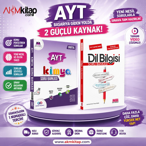 Orbital AYT Kimya ve AKM Dil Bilgisi Soru Bankası Seti 2 Kitap