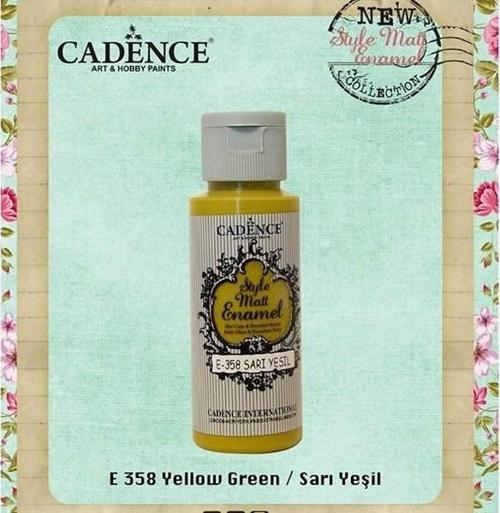 Style Matt Enamel Cam & Porselen Boyası 59 ml. E-358 Sarı Yeşil
