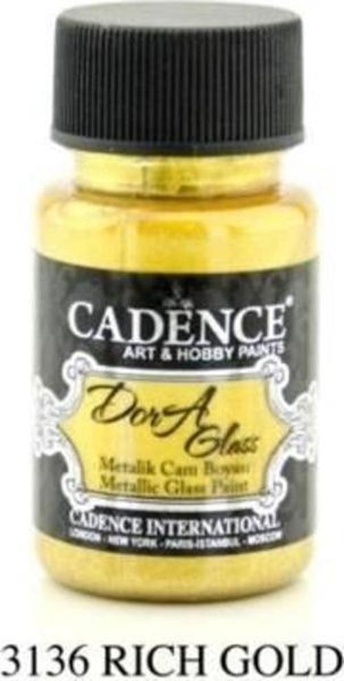Dora Glass Metalik Cam Boyası 50 ml. 3136 RICH GOLD