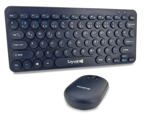 Bluetooth Klavye Mouse Set Yuvarlak Tuşlu Ev ve Ofis Kullanımına Uygun Türkçe Q Taşınabilir K