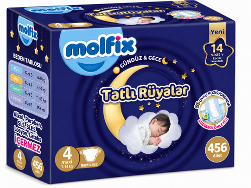 Tatlı Rüyalar Bebek Bezi 4 Beden 7-14 KG Maxi 456 Adet Ekstra Fırsat Pk