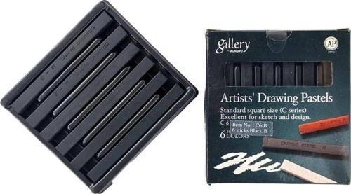 Gallery Artists' Çizim Pasteli 6'lı Siyah