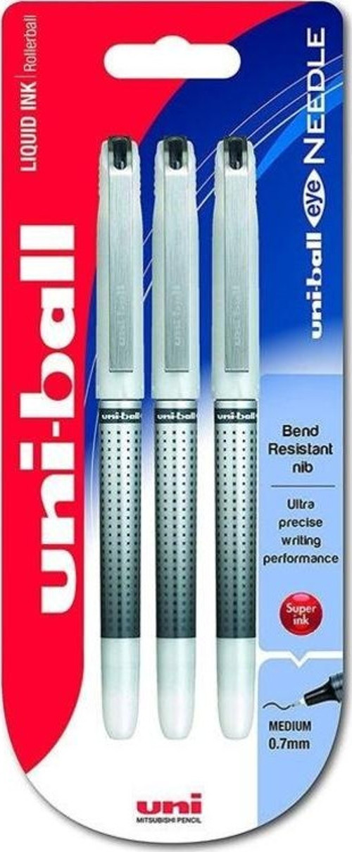 -ball Eye Needle 0.7 İğne Uçlu Kalem 3'lü Siyah