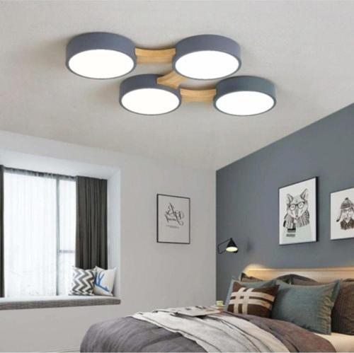 Minimalist Modern Led 4’lü Avize Gri