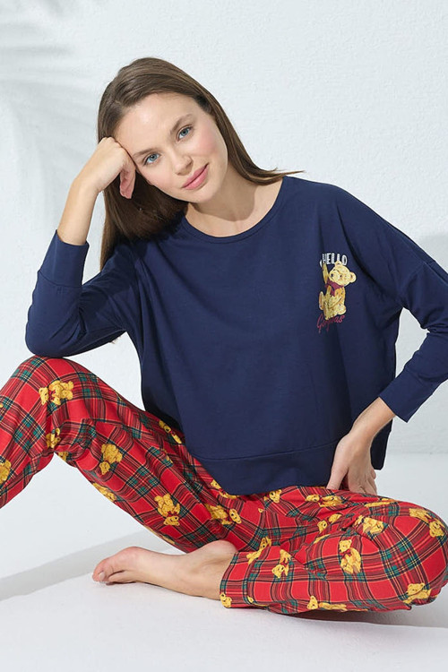 Pamuklu Likralı Pijama Takımı