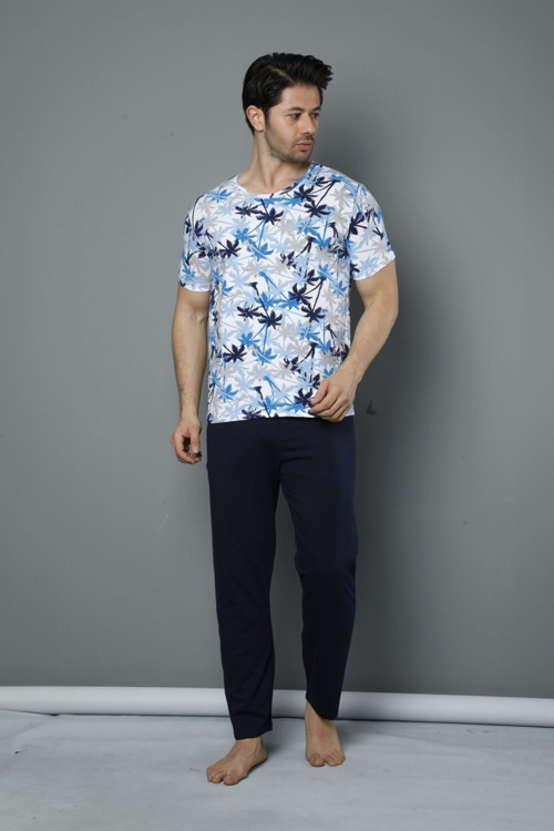 Kısa Kollu Pamuklu Likralı Pijama Takım