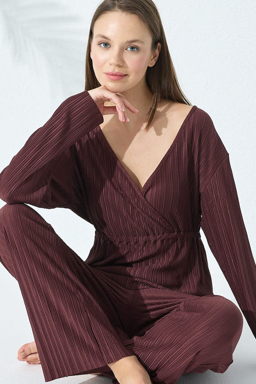 Piliseli Örme Pijama Takımı