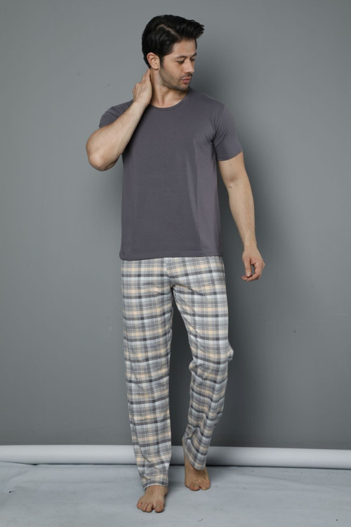 Kısa Kollu Pamuklu Likralı Pijama Takım
