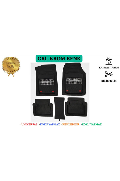 Bmw X3 2021 Uyumlu 3,5 Cm Havuzlu 5 Parça Set 4D Paspas Takımı Gri