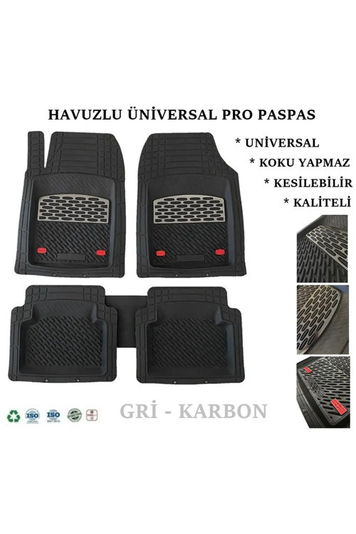 Kia Niro 2019 Uyumlu 4 Cm Derin Havuzlu 5 Parça Set 3D Paspas Takımı Gri