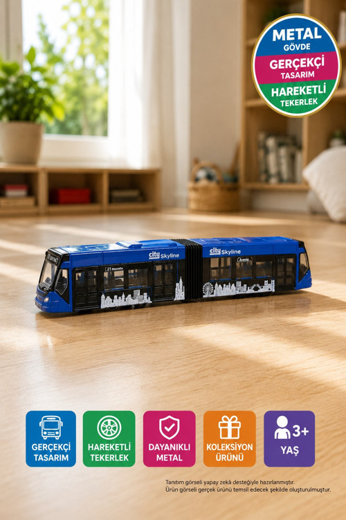 Majorette Avenio Tramvay Mavi Metal Oyuncak Şehir Tramvayı Koleksiyon Modeli 20 cm
