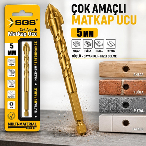 Çok Amaçlı Matkap Ucu, 5mm, Hex