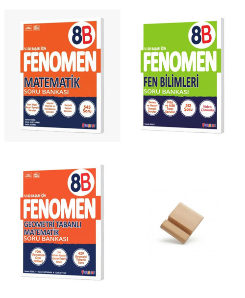 Fenomen LGS 2027 B Serisi Matematik Geometri ve Fen Bilimleri Soru Bankası 3lü Set + Telefon Standı
