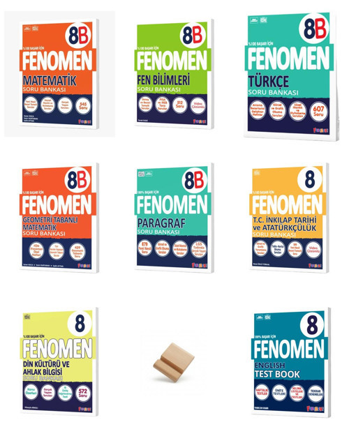Fenomen LGS 2027 B Serisi Matematik Türkçe Fen İnkılap Din Geometri Paragraf ve Test Book Tüm Dersler 8li Set Soru Banka