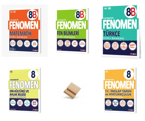 Fenomen LGS 2027 B Serisi Matematik Fen Bilimleri Türkçe İnkılap ve Din Soru Bankası 5li Set + Telefon Standı