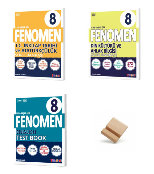 Fenomen LGS 2027 İnkılap Tarihi Din ve Test Book 3lü Set Soru Bankası + Telefon Standı