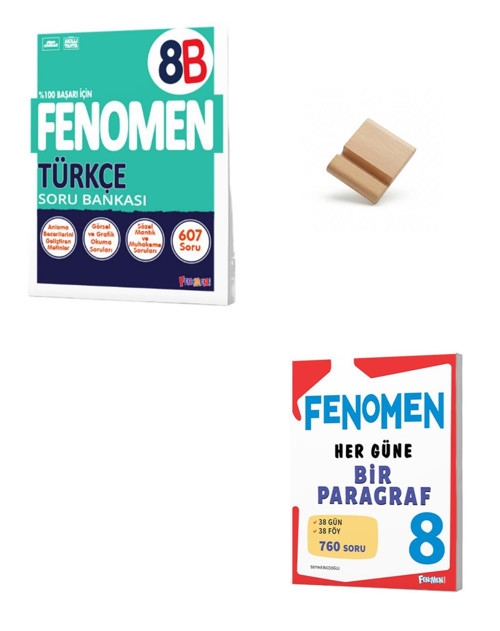 Fenomen LGS 2027 8. Sınıf B Serisi Türkçe ve Her Güne Bir Paragraf Soru Bankası+ Telefon Standı