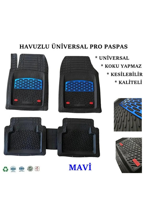Peugeot 307 Hb 2012 Uyumlu 4 Cm Derin Havuzlu 5 Parça Set 3D Paspas Takımı Mavi