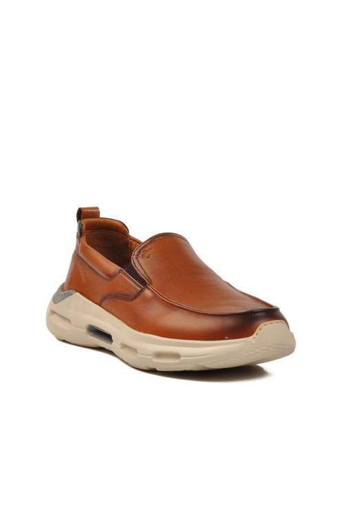 Taba Hakiki Deri Yan Lastikli Erkek Günlük Ayakkabı Loafer 152-21399 M