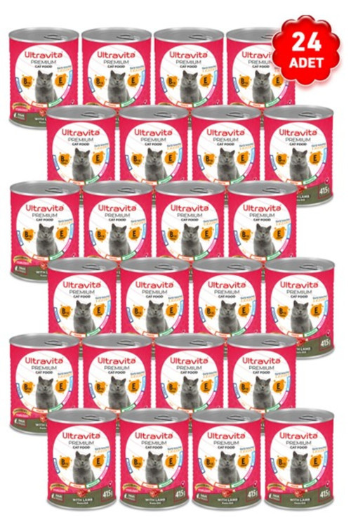 Ultravita Premium Yüksek Proteinli Sterilised Kısırlaştırılmış Kuzu Etli Konserve Yaş Kedi Maması 41