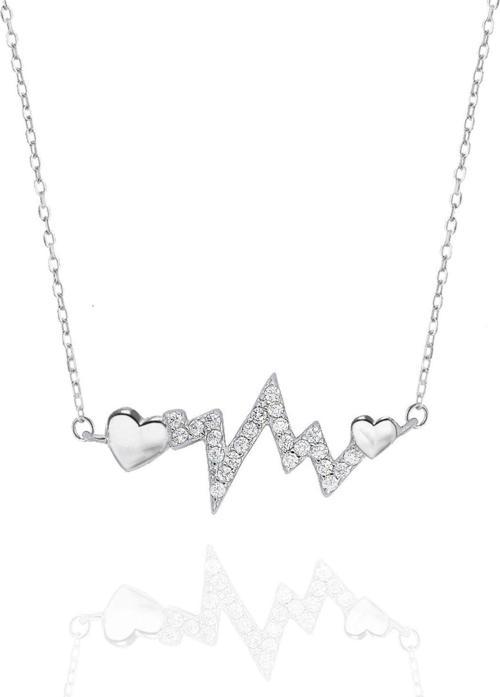 Diamond Seri Işıltılı Heartbeat Kadın Gümüş Kolye