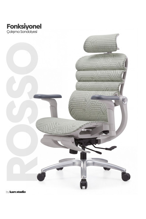 Rosso Ergonomik Çalışma Koltuğu - Su Yeşili