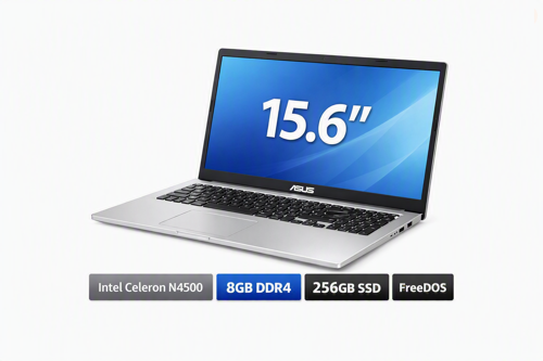 ASUS 15.6" Celeron N4500, DDR4 8GB, 256GB SSD, Freedos