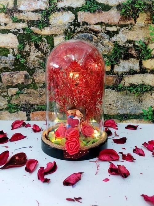 Teraryum Fanus Evlilik Yıldönümü,Doğum Günü Hedyesi Sevgili Temalı Işıklı