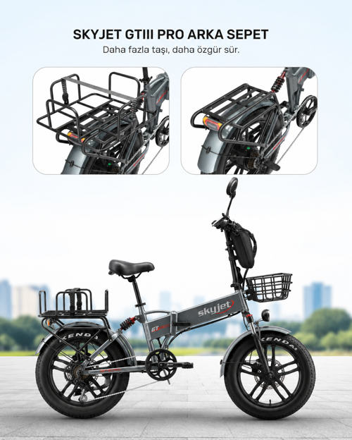 GTIII PRO - TRVIII PRO ELEKTRİKLİ BİSİKLET ARKA ÇANTA DEMİRİ VE LASTİK SET