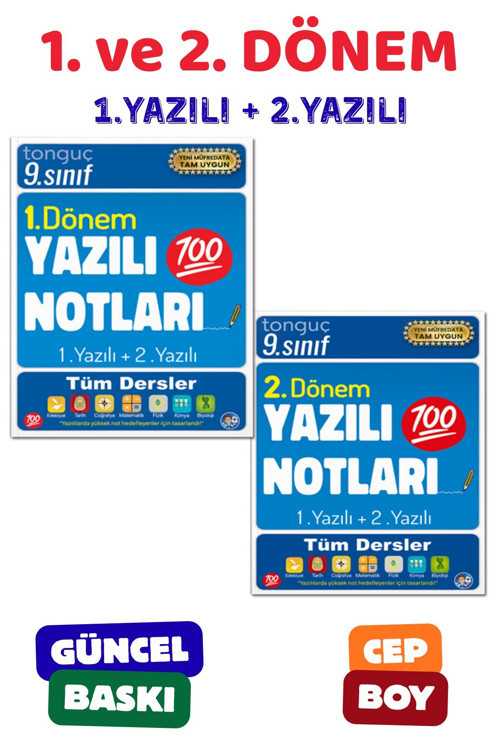 9. Sınıf Yazılı Notları Set 2 Kitap - 1 Ve 2 Dönem - 1 Ve 2 Yazılı