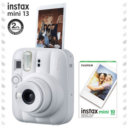 mini 13 Beyaz Fotoğraf Makinesi ve 10'lu Mini Film