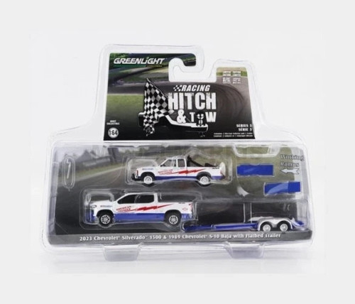 Greenlight 1/64 Racing Hitch & Tow Series 5 – American Thunder – 2023 Chevrolet Silverado 1500 and 1