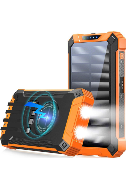 10000MAH SOLAR POWERBANK WİRELESS KABLOSUZ ŞARJ ÖZELLİKLİ KENDİNDEN KABLOLU TAŞINABİLİR ŞARJ ALETİ